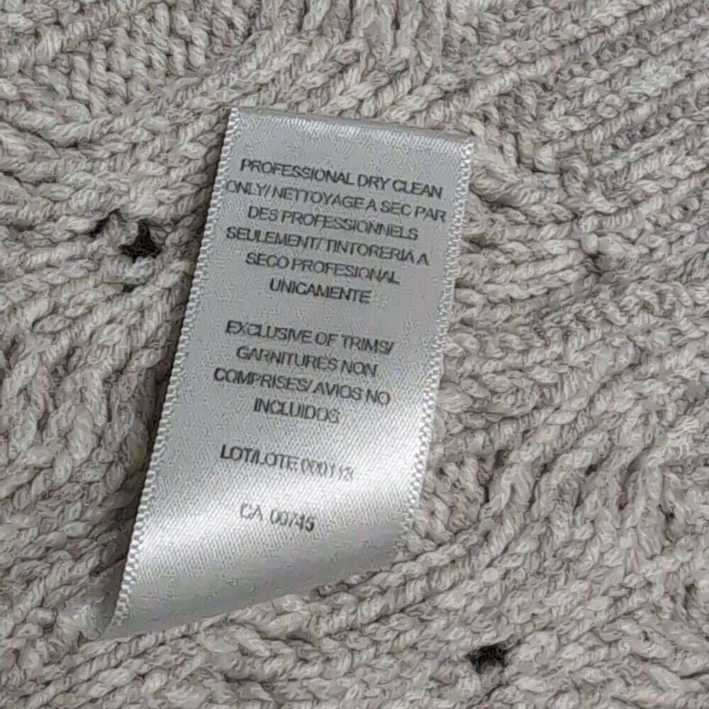 AMUR Ulla Sweater Oatmeal Fringe Cable Knit Crew Neck Long Sleeve Merino Wool M - Picture 7 of 8